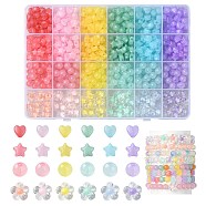 702Pcs 24 Style Acrylic Imitation Jelly Beads & Bead in Bead, Star & Round & Heart & Flower, Mixed Color, 8~12x9.5~12.5x5.5~6mm, Hole: 1.8~2mm(DIY-YW0007-97)