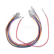 Imitation Leather Necklace Cords, with Platinum Color Zinc Alloy Lobster Clasps and Iron Chains, Mixed Color, 18 inch(X-NCOR-R027-M)