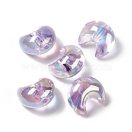 Transparent Resin Beads, Moon, Lilac, 25x22x16.5mm, Hole: 3.5mm(RESI-F037-01B)