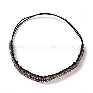 Retro Glass Rhinestone & Plastic Beaded Elastic Rubber Hair Headband for Women Girls, Peru, 18mm, Inner Diameter: 170mm(OHAR-B005-01B)