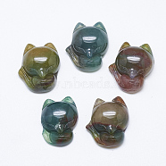 Natural Indian Agate Pendants, Fox, 22.5~23x19~20x8.5~9.5mm, Hole: 1mm(G-T122-16A)