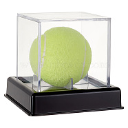 Square Transparent Acrylic Golf Ball Display Case, Dustproof Golf Ball Storage Holder with Black Base, Clear, 10.5x10.5x10cm(AJEW-WH0016-09)