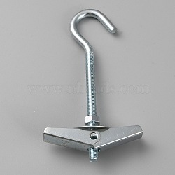 Carbon Steel Toggle Wing Drywall Ceiling Hooks, Fastener Expansion Fixing Clamp Hooks, Platinum, Finished Product: 90x50x14mm(TOOL-WH0005-09)