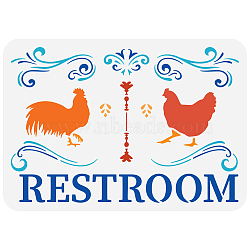 Plastic Drawing Painting Stencils Templates, for Painting on Scrapbook Fabric Tiles Floor Furniture Wood, Rectangle, Rooster, 29.7x21cm(DIY-WH0396-665)