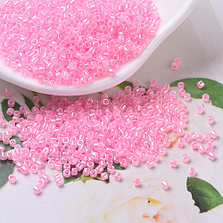 MIYUKI Delica Beads, Cylinder, Japanese Seed Beads, 11/0, (DB0245) Cotton Candy Pink Ceylon, 1.3x1.6mm, Hole: 0.8mm, about 10000pcs/bag, 50g/bag(SEED-X0054-DB0245)