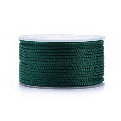 Polyester Braided Cords, for Jewelry Making Beading Crafting, Green, 2mm, about 21.87 yards(20m)/roll(OCOR-I006-A01-33)