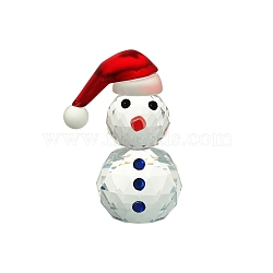 Christmas Glass Display Decorations, Home Office Decoration, Snowman, 79x60mm(PW-WG310C9-01)