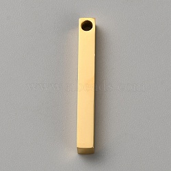 304 Stainless Steel Pendants, Rectangle Charm, Golden, 28x4x4mm(STAS-WH0036-33G)