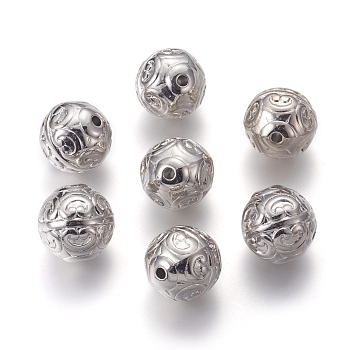 CCB Plastic Beads, Round, Platinum, 17~18mm, Hole: 1.8~2.7mm