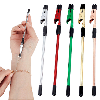 5Pcs 5 Colors Iron Alligator Clips, Card Note Picture Memo Photo Clips, Mixed Color, 156.5x7.5x12mm, 1pc/color