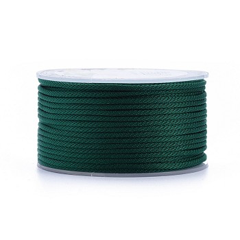 Polyester Braided Cords, for Jewelry Making Beading Crafting, Green, 2mm, about 21.87 yards(20m)/roll
