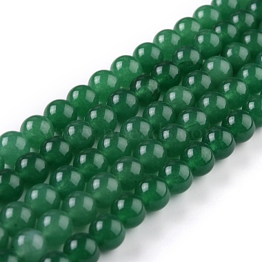 Green Round White Jade Beads