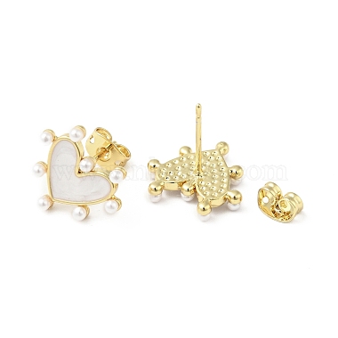 Rack Plating Brass Enamel Stud Earrings for Women(EJEW-G311-02G)-2