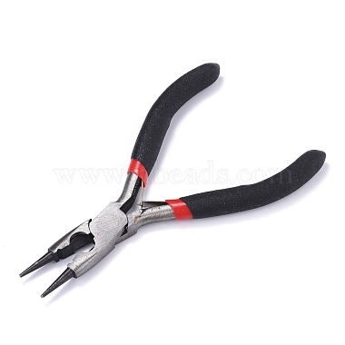 Carbon Steel Jewelry Pliers for Jewelry Making Supplies, Round Nose Pliers,  Wire Cutter, Polishing, Black, Gunmetal, 128x65x10mm