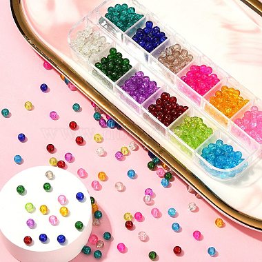540Pcs 12 Colors Spray Painted Crackle Glass Beads Strands(CCG-YW0001-08)-5