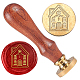 Christmas Golden Tone Brass Wax Seal Stamp Head with Wooden Handle(AJEW-WH0208-821)-1