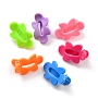 Plastic Alligator Hair Clip Findings, for DIY Kids Hair Accessories, Flower, Mixed Color, 30.5x18.5x16.5mm, 6pcs/card