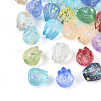 Transparent Spray Painted Acrylic Beads, Flower, Mixed Color, 9.5x8.5x8.5mm, Hole: 1.5mm, about 1470pcs/500g(ACRP-T011-06M)