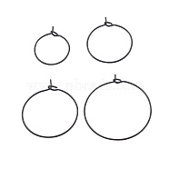 24Pcs 4 Size 316L Surgical Stainless Steel Hoop Earring Findings, Wine Glass Charms Findings, Electrophoresis Black, 20~21 Gauge, 16~30x0.7~0.8mm, 24pcs/box(X1-STAS-ZZ0001-03EB)