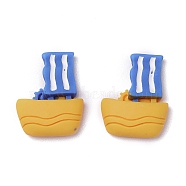 Opaque Resin Cabochons, Navy Style, Sailing Boat, Orange, 25x20x6mm(CRES-J045-07B)