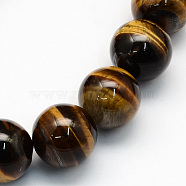 Natural Tiger Eye Round Beads Strands,  8.5mm, Hole: 1.2mm, about 47pcs/strand, 15.5 inch(G-S177-8mm)