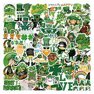 50Pcs Saint Patrick's Day PVC Self Adhesive Stickers, Waterproof Decals, for Suitcase, Skateboard, Refrigerator, Helmet, Mobile Phone Shell, Clover, 50~80mm(PW-WG17831-02)