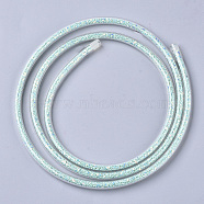 Eco-Friendly PVC Synthetic Rubber Cord, with Paillette/Sequins Inside, Aquamarine, 6mm, about 0.98~1.31 yards(0.9~1.2m)/strand(RCOR-Q017-04)