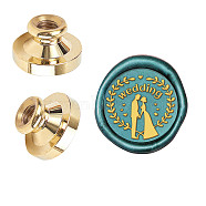 Wax Seal Brass Stamp Head, for Wax Seal Stamp, Wedding Themed Pattern, 25x14.5mm(AJEW-WH0209-593)