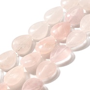 Natural Rose Quartz Beads Strands, Teardrop, 16x12x5~6mm, Hole: 1mm, about 25pcs/strand, 15.16''~15.75''(38.5~40cm)(G-P561-B01-01)