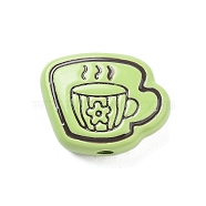 Spray Painted Alloy Beads, Cup, Light Green, 12x15x5mm, Hole: 1.8mm(FIND-C064-01E)