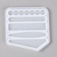 Silicone Resin Molds, for DIY Hairpins Hair Clips Casting Mold Kit, Hair Barrettes Jewelry Crafts, Making Accessories , White, 84x80x4mm, Inner Diameter: 10~18x70mm(BG-TAC0002-02)