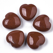 Natural Red Jasper Healing Stones, Heart Love Stones, Pocket Palm Stones for Reiki Balancing, 29~30x30~31x12~15mm(G-R418-28-1)