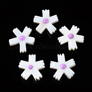 Natural Freshwater Shell Beads, with Enamel, Flower, Orchid, 15x14x4.5mm, Hole: 0.9mm(SHEL-N003-19E)