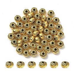 Tibetan Style Alloy Spacer Beads, Cadmium Free & Lead Free, Rondelle, Antique Golden, 7x5mm, Hole: 2.5mm(PALLOY-YW0001-76)