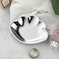 Stainless Steel Trinket Dish, Shell Shape Jewelry Plate, Storage Tray for Rings, Necklaces, Earring, Stainless Steel Color, 70x90mm(PW-WG7082C-05)