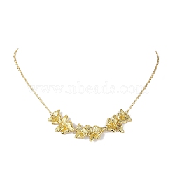 Butterfly Pendant Necklaces, Brass Cable Chain Necklaces for Women, Golden, 15.91 inch(404mm)(NJEW-JN04737-01)