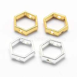 Long-Lasting Plated Alloy Bead Frame, Hexagon, Mixed Color, 8.5x8.5x3mm, Hole: 1mm(X-PALLOY-F193-03-A)