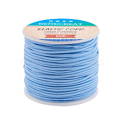 Elastic Cord, Polyester Outside and Latex Core, Light Sky Blue, 2mm, about 50m/roll, 1roll/box(EW-BC0002-49)