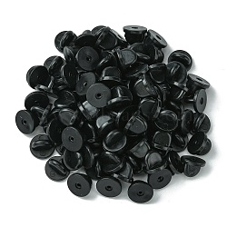 Silicone Brooch Findings, Rubber Pin Backs Comfort Fit Tie Tack, Black, 10x6mm, Hole: 1mm(FIND-YW0004-50)