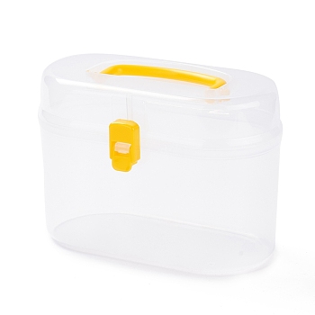 Plastic Box, Mouth Cover Storage Box, with Handle, Rectangle, White, 9.4x17.2x12.6cm