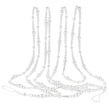 ABS Plastic Imitation Pearl Hanging Ornaments, White, 5000mm