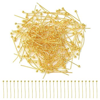Brass Ball Head pins, Cadmium Free & Lead Free, Golden, 20x0.5mm, 24 Gauge, Head: 2mm