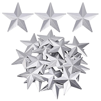 Iron Cabochons, Star, Platinum, 88x92x0.4mm