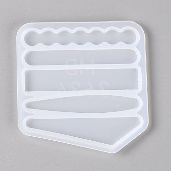 Silicone Resin Molds, for DIY Hairpins Hair Clips Casting Mold Kit, Hair Barrettes Jewelry Crafts, Making Accessories , White, 84x80x4mm, Inner Diameter: 10~18x70mm