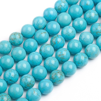 Natural Magnesite Beads Strands, Dyed & Heated, Round, 8.3~8.4mm, Hole: 1mm, about 48pcs/strand, 15.55 inch(39.5cm)