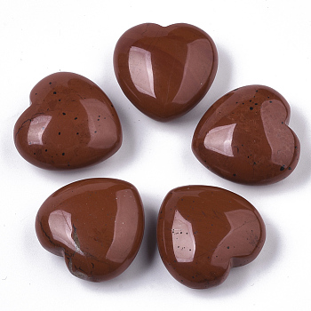 Natural Red Jasper Healing Stones, Heart Love Stones, Pocket Palm Stones for Reiki Balancing, 29~30x30~31x12~15mm