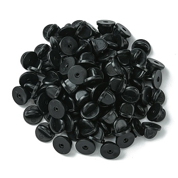 Silicone Brooch Findings, Rubber Pin Backs Comfort Fit Tie Tack, Black, 10x6mm, Hole: 1mm
