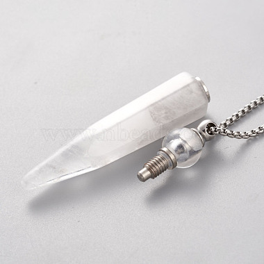 Ожерелья шкентеля бутылки дух естественного кристалла кварца открываемые(NJEW-H216-05P)-3