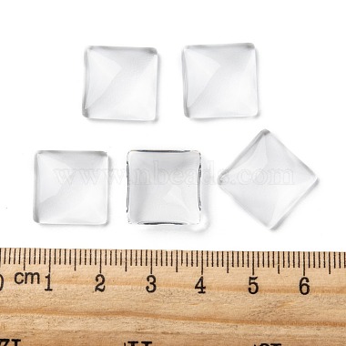 Claires cabochons carrés de verre transparents(X-GGLA-A001-15mm)-5