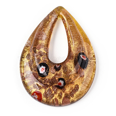 Sienna Teardrop Lampwork Big Pendants